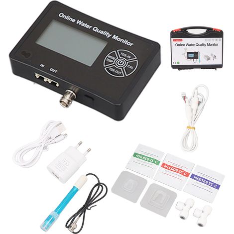 5 in 1 Wasserqualitätstester PH TDS EC RH TEMP Hochpräziser digitaler Wassertester EU-Stecker 100-240V wiederaufladbar