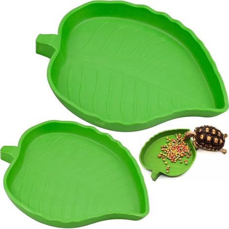 Lntyq Lot de 2 Feuilles en Forme de Nourriture en Eau Bols Reptiles Bol Alimentaire Reptiles Bol Alimentation Reptiles Bols Reptiles Bols Petits Reptiles pour Reptiles, Serpents, Tortue, lézards (1/5)