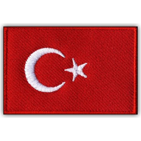 Aufnäher mit türkischer Flagge – zum Aufbügeln/Heißsiegeln – gestickter Aufnäher/Abzeichen/Emblem