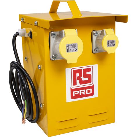 Transformateur d'isolement portable 3kVA, primaire 230V c.a., secondaire 110 (55V, 1 x 16 A, 1 x 32 A ( Prix pour 1 ) (1/4)