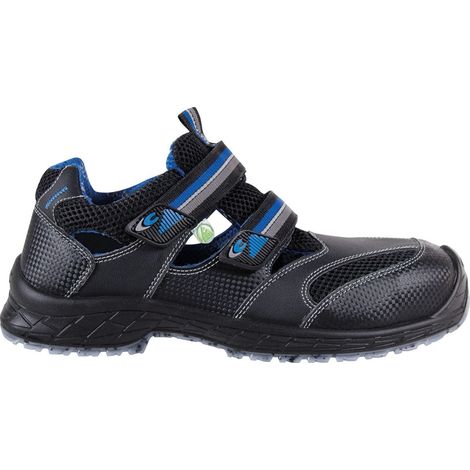 Cofra ACE ESD S1 PS LG SC FO SR Sicherheitssandalen - 45 EU - Schwarz / Hellblau