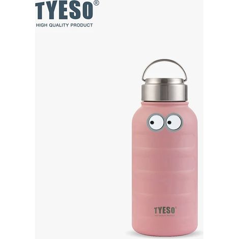 (Rose, 750 ml) Mug isotherme à double paroi en acier inoxydable, portable, avec un joli motif d'œil. (1/3)
