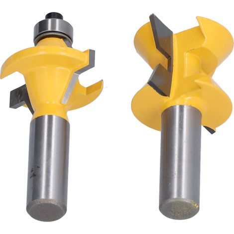 Lot de 2 fraises à tenon et mortaise à queue de 12,7 mm (1/2 pouce) et angle de 120° pour l'usinage des caissons en bois (1/5)