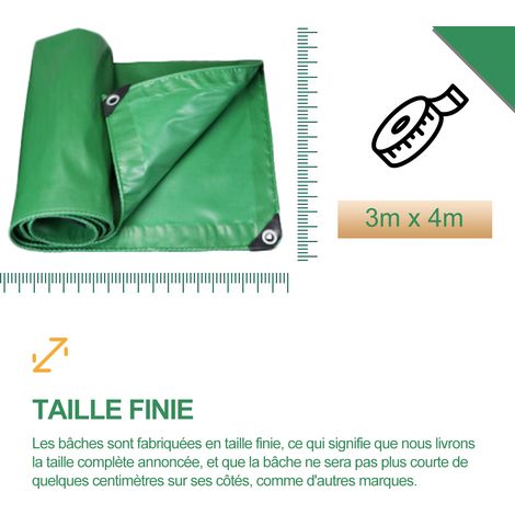 500 g/m² robuste, wasserdichte PVC-Planen, 16 mm dicke Abdeckplane mit Saum und Seileinsatz