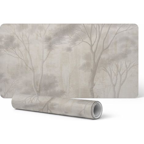 Alfombrilla protectora antideslizante para escritorio con delicado estampado de bosque, 90x45 cm.