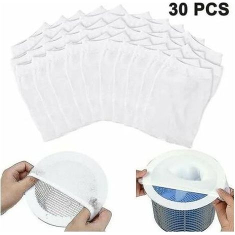 Filtre pour skimmer de piscine, 30 chaussettes de skimmer, pour retenir les feuilles et les débris et garder la piscine propre-AquaForge (1/5)