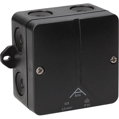 Dencon IP66 Junction Box Black 81x81mm - Outdoor Use (1/3)