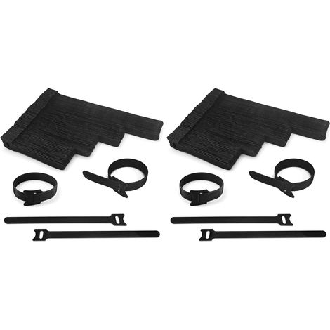 Attache Câble 100pcs Scratch Serre Cable Bande réutilisables en 4 longueurs différentes - 200 mm/150 mm/120 mm/100 mm - Serre-câbles pour la maison, le bureau (Lot de 2) (1/5)