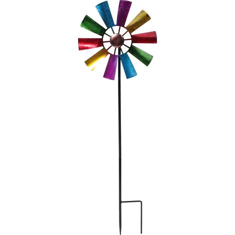 Moulin A Vent - En Fer - Pour Jardin Extérieur - Rotation Automatique Par Le Vent - 1 Pièce (1/5)