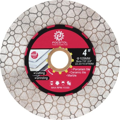 Disque Diamant Carrelage 105mm Double Face Coupe Meulage Lame Scie Diamant pour Porcelaine Céramique Marbre Granit Pierre Artificielle pour Meuleuse d'angle (1/5)
