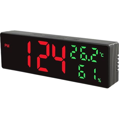 Großer digitaler LED-Wecker mit Temperaturanzeige (rot) (1/5)