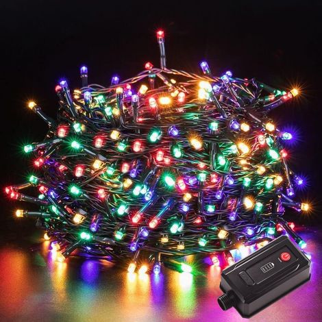 Guirlande Lumineuse Multicolore 40M 300 Led Etanche IP44 Guirlande Lumineuses Piles 8 Modes de Mémoire et Chronométrage pour Extérieur et Intérieur Noël,Fête,Mariage (1/5)