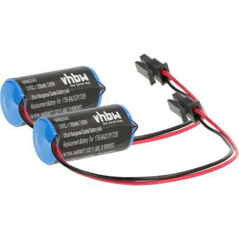 vhbw 2x batería compatible con Allen Bradley ControlLogix 5563, ControlLogix 5564 controlador de periférico (1200 mAh, 3 V, Li-MnO2)