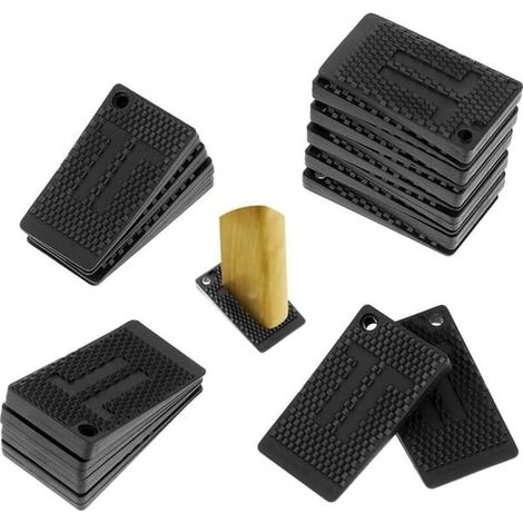 20 cales de nivellement pour meubles - entretoises de mise à niveau - pour niveler et stabiliser meubles, tables, chaises - noires (1/5)