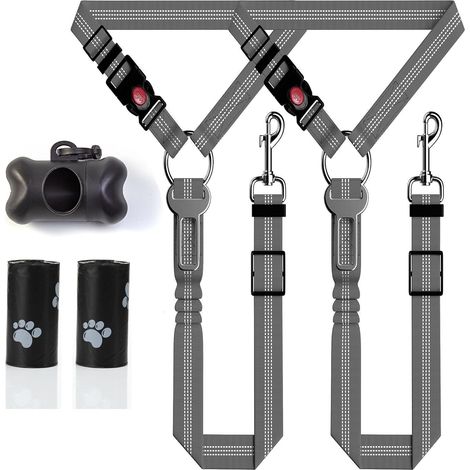 3 en 1 Ceinture de sécurité Chien Voiture,Iaisse de Course pour Chiens,Réglable en Ceinture Chien Absorbe Les Chocs élastique,Empêche la Conduite perturbée,Assure la sécurité (1/5)