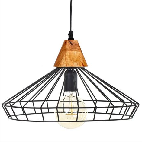 Sospensione a filo Ben in metallo nero D38cm - Atmosphera créateur d'intérieur (1/2)
