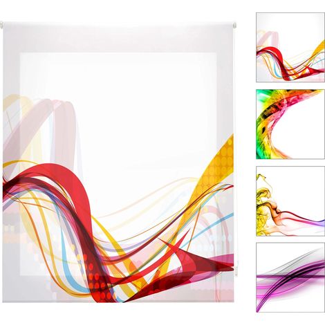 Blindecor - MOD. W-V-28517 – Tenda a Rullo Trasparente, Stampa Digitale, Dimensione: 130 x 180 cm, Multicolore (1/4)