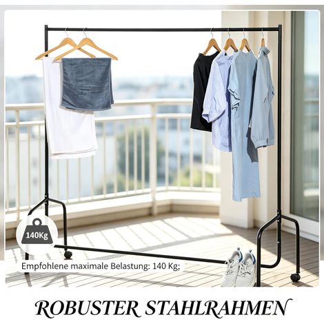 Porte-manteau en métal, valet vestiaire mobile, support à vêtements pour intérieur et extérieur (1/5)