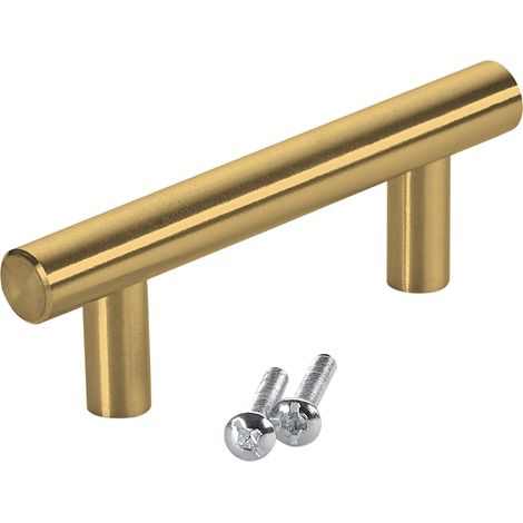 SOTECH Stangengriff/ Relinggriff G17 - Edelstahl goldfarbig galvanisiert, BA 64 mm, 10 Stück