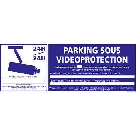 PARKING SOUS VIDEO-PROTECTION (G1079) - Adhésif - 210 x 75 mm