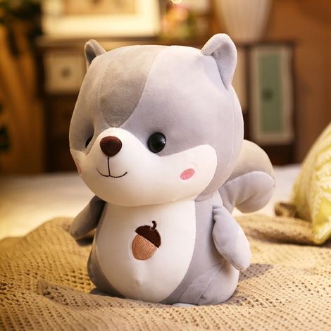 Coussin Dossier De Canapé - Jouet En Peluche - Pour Enfants - Diamètre 25 Cm - Gris - 1 Pièce (1/2)