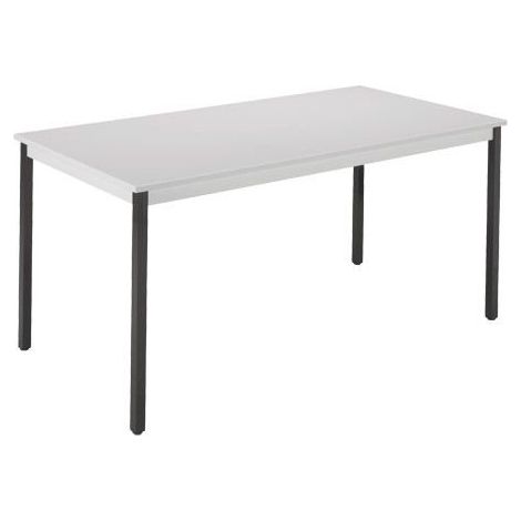 Table multi-usages gris clair L 180 x P 80 cm - Éco - piétement noir - Maxiburo
