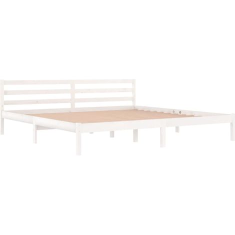 Bed Frame without Mattress Solid Wood Pine 200x200cm White vidaXL