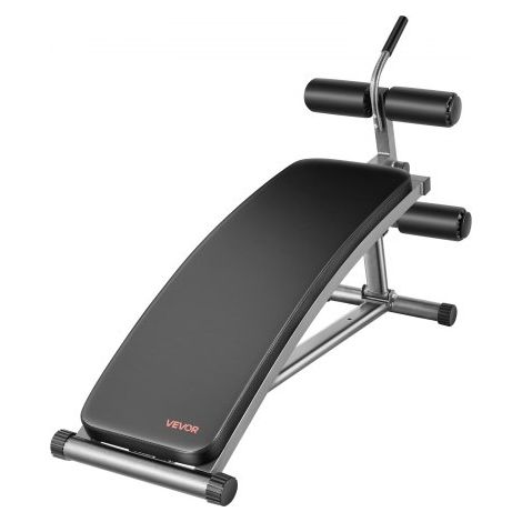 Sit Up Bank, gebogene Bauchmuskelbank 6-stufig Höhenverstellbar (132 x 42 x 85 cm) Rückentrainer (272 kg belastbar) für Heimtraining im Fitnessstudio Krafttraining Ganzkörpermuskeltraining (1/5)