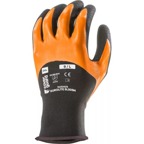 Lot de 10 paires de gants Manutention SIMPLY PRO SL505N end nitrile paume+3/4 dos Taille 9 (1/2)