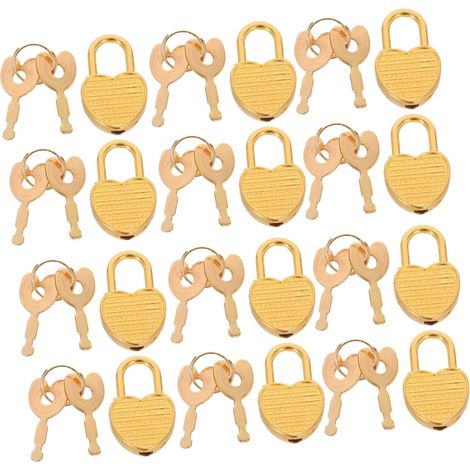 de 12 mini carnets en forme de c ur avec cadenas id al pour (1/5)