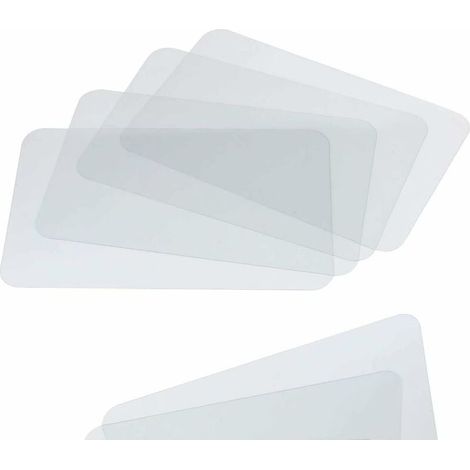 4 sets de table PVC, 45,7 x 30,5 cm, transparents, résistants aux éclaboussures et rayures, pour cuisine bureau dessin (1/5)