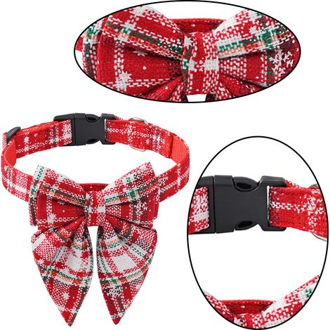 Filiyano-Collier pour chien avec nœud papillon, cadeau de Noël pour chien, taille L (1/3)
