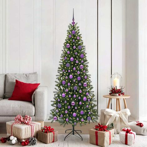 Künstlicher Weihnachtsbaum mit 300 LEDs Grün 180 cm PE und PVC