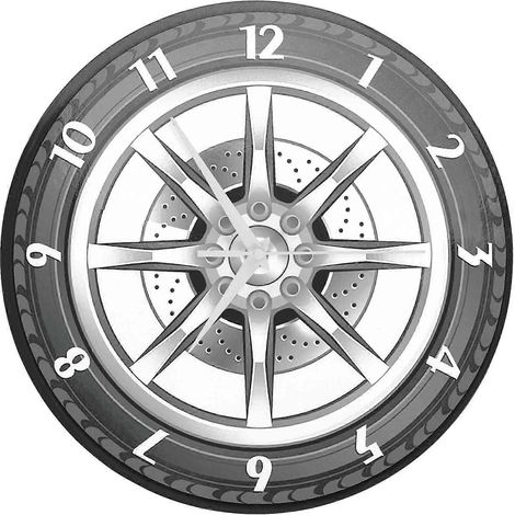 Horloge murale en acrylique personnalisée avec le nom de votre garage ou de votre voiture - Décoration d'atelier (1/5)