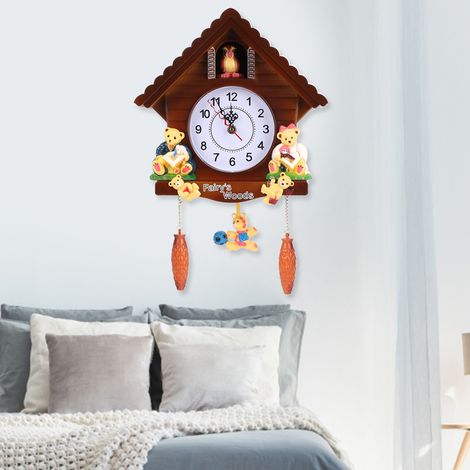 Horloge à coucou, horloge murale en forme de cabane dans les arbres, décoration vintage pour la maison (1/5)