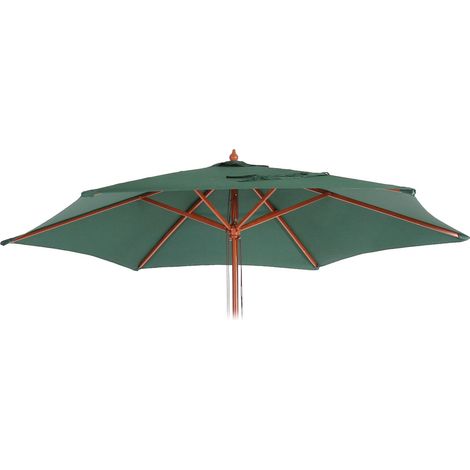 [NEUWERTIG] Ersatz-Bezug für Sonnenschirm Lissabon, Sonnenschirmbezug Ersatzbezug, Ø 3m Polyester 6 Streben olivgrün
