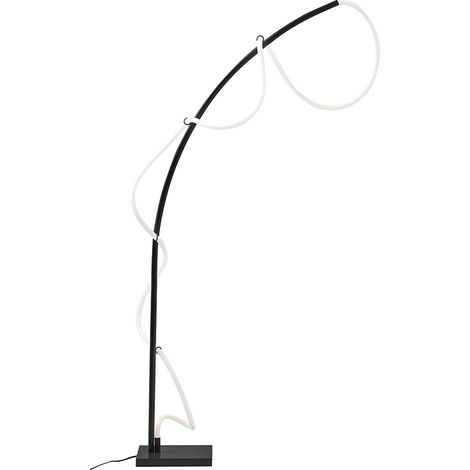 STRING Piantana LED da Terra 50W 3000K Colore Nero Opaco - Design Moderno a 360 Gradi per Interni - Lampada in Metallo e Silicone - Rossini (1/5)