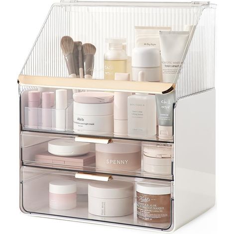 Extra großer Make-up-Organizer aus Acryl mit Schubladen, ideal für Badezimmer und Schminktisch. Staub- und wasserabweisend. (1/5)