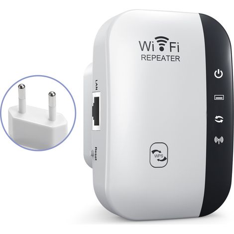 WiFi repeater, network extender, UK/Australian standard wireless signal amplifier, new home router - second generation, 4-LED, European standard. (1/4)