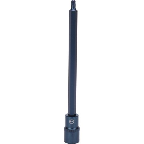 Douille 12 pans en acier allié S2 bleui, embout rapide pour tournevis‑clé, accessoire 1/2" x 200 mm x M6