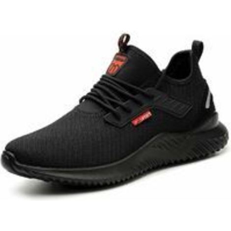 Calzado de seguridad ligero, calzado de construcción, puntera de acero, transpirable, antideslizante, zapatillas de seguridad, calzado de trabajo para hombre y mujer, unisex, talla 41 EU -Crezuo