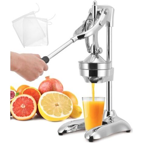Moongiantgo Dual-Modus-Zitruspresse. Professionelle Zitronenpresse mit leichtgängigem Hebel. Ergonomische Handpresse für Orangen, Granatäpfel, Limetten und Wassermelonen. (1/4)