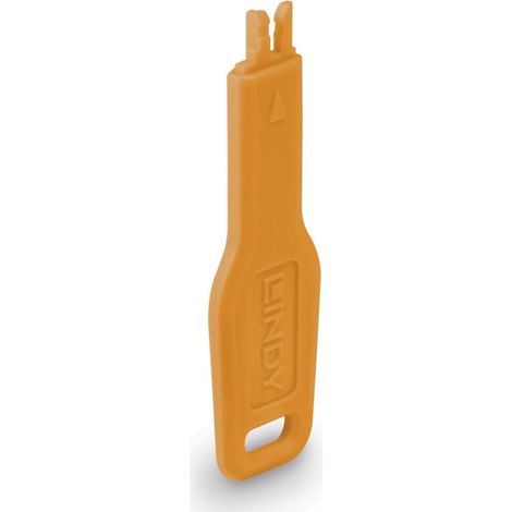 Lindy 47896 Llave bloqueadora de Puerto RJ45, Color Naranja