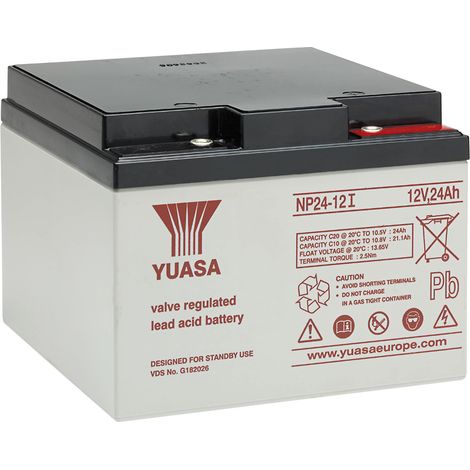 Batterie au plomb YUASA, 12V, 24Ah, filet M5, NP24-12l