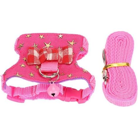 Laisse pour petits animaux - HURRISE - Harnais de marche - Taille S - Couleur rose - Confortable (1/4)