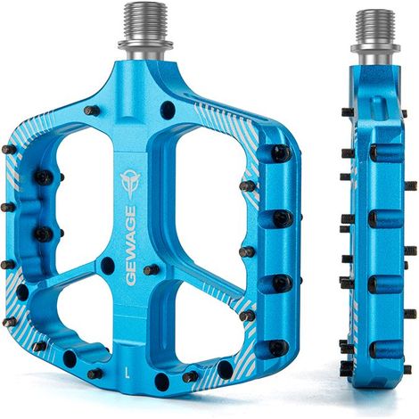 Gewage blaue Aluminium-Plattform-Fahrradpedale mit abgedichteten Pins (1/5)