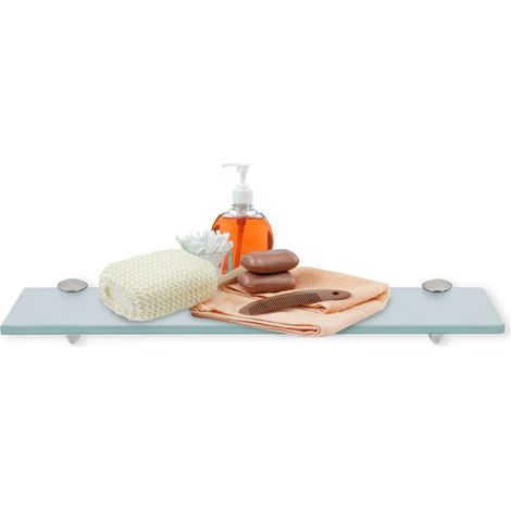 Randaco Mensola da parete in vetro 60 x 10 cm x 8 mm Satin Per cucine e bagni (1/5)