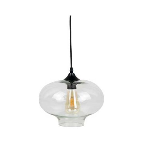 LAMPADARIO CON PORTALAMPADA GLOBO ARTISTICO VETRO TRASPARENTE  280MM (1/5)