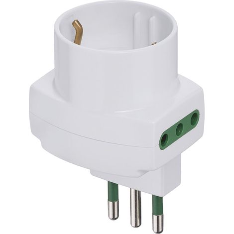 Adaptateur multiprise décalé Vertical S11+2P11+P30, Blanc