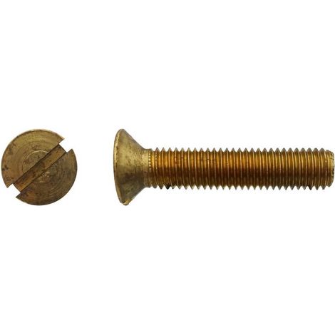 200 Vis Métaux Tête Fraisée Fendue 2 x 20 mm - DIN 963 - Laiton - D-Work